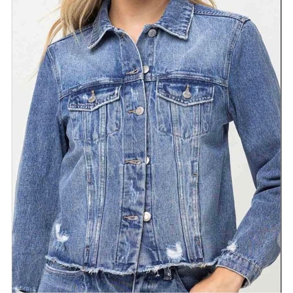 Vervet Distressed Denim Trucker Jacket Classic Size M. VGUC - Picture 9 of 10